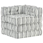 vidaXL Modularer Pouf Grau Gestreift Stoff