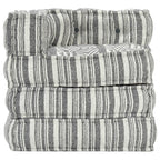 vidaXL Modularer Pouf Grau Gestreift Stoff