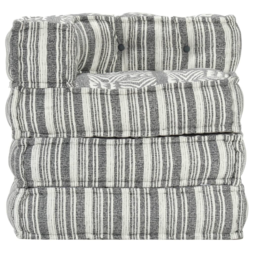 vidaXL Modularer Pouf Grau Gestreift Stoff