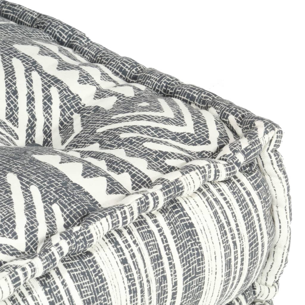 vidaXL Modularer Pouf Grau Gestreift Stoff