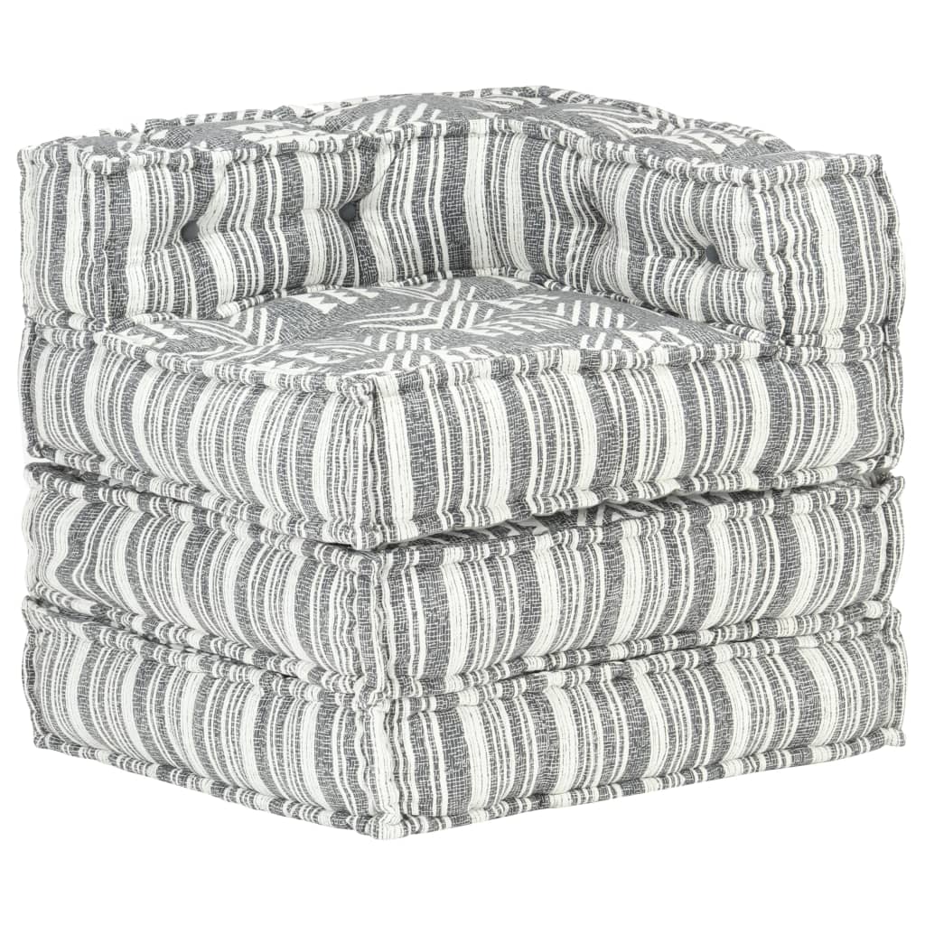 vidaXL Modularer Pouf Grau Gestreift Stoff