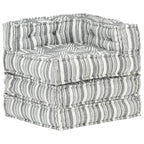 vidaXL Modularer Pouf Grau Gestreift Stoff
