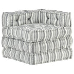 vidaXL Modularer Pouf Grau Gestreift Stoff