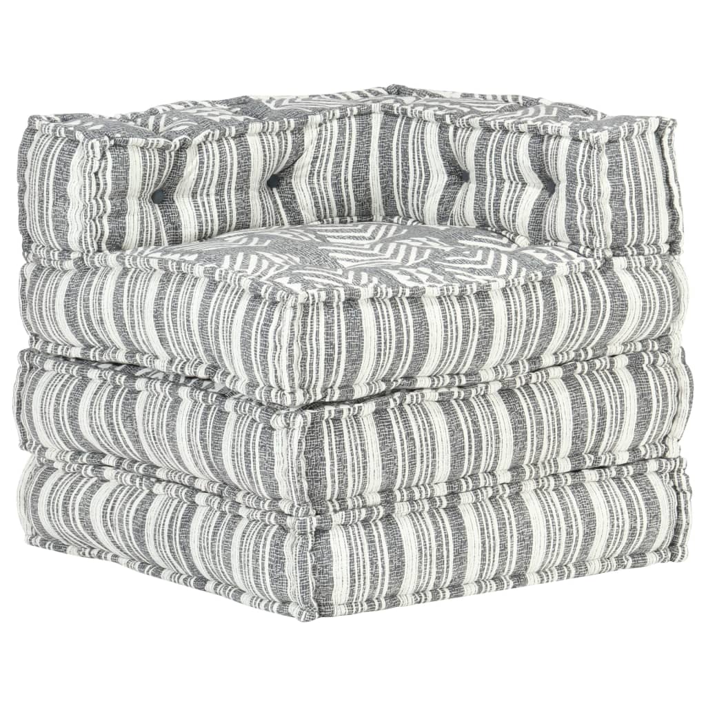 vidaXL Modularer Pouf Grau Gestreift Stoff