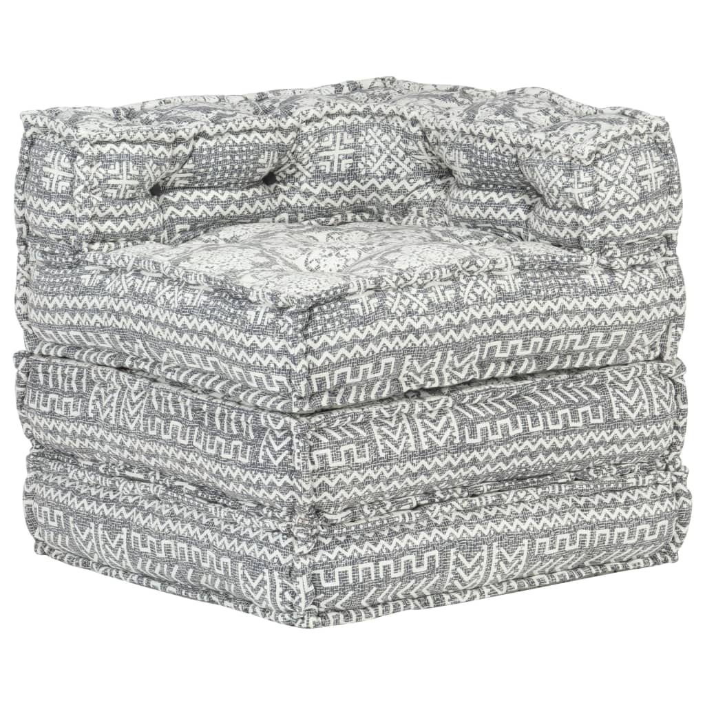 vidaXL Modularer Pouf Hellgrau Stoff