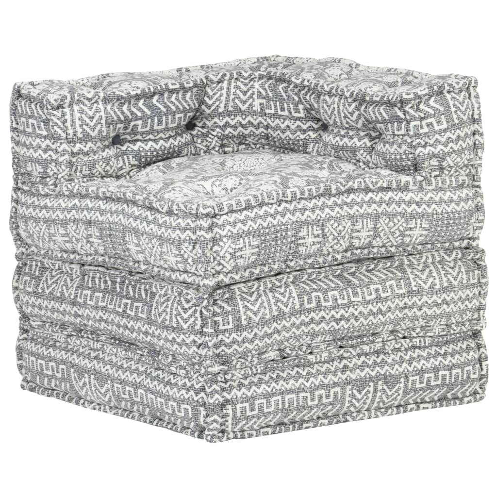 vidaXL Modularer Pouf Hellgrau Stoff