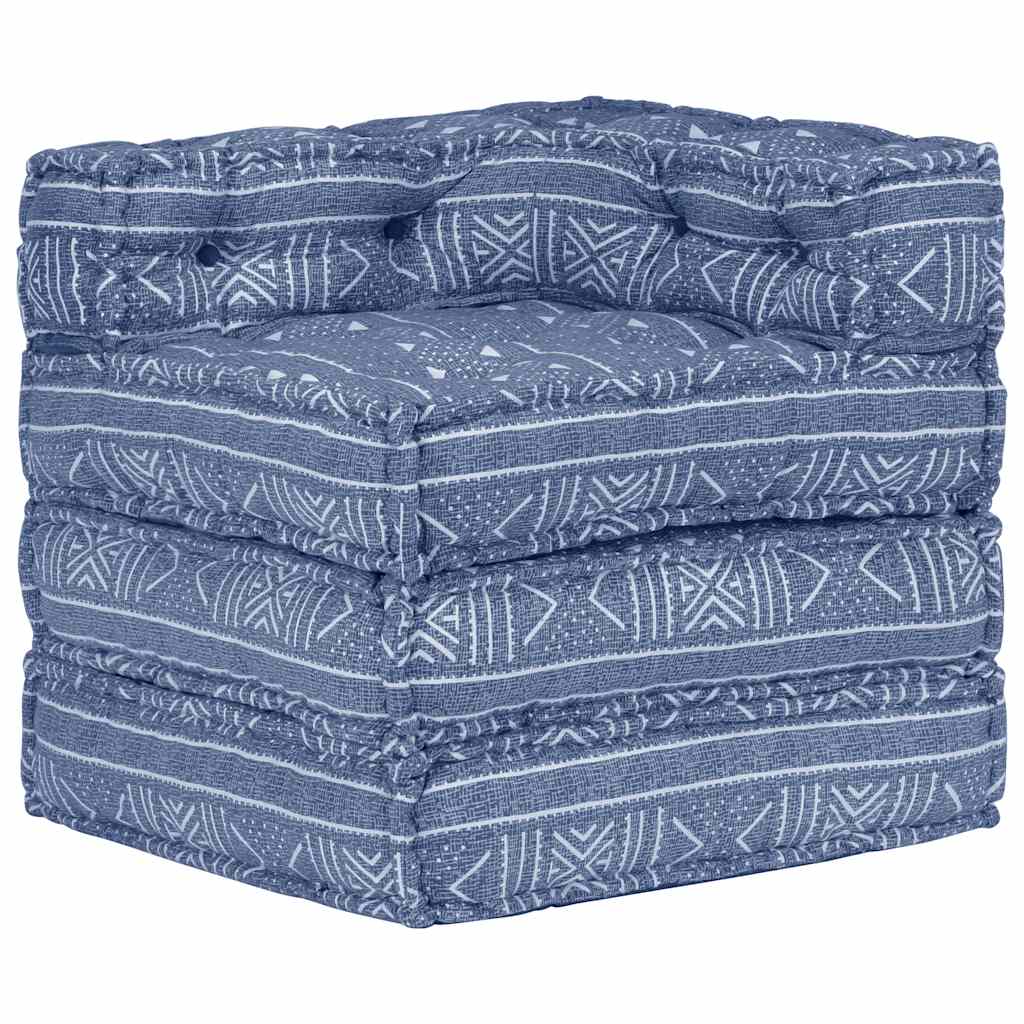 vidaXL Modularer Pouf Indigo Stoff