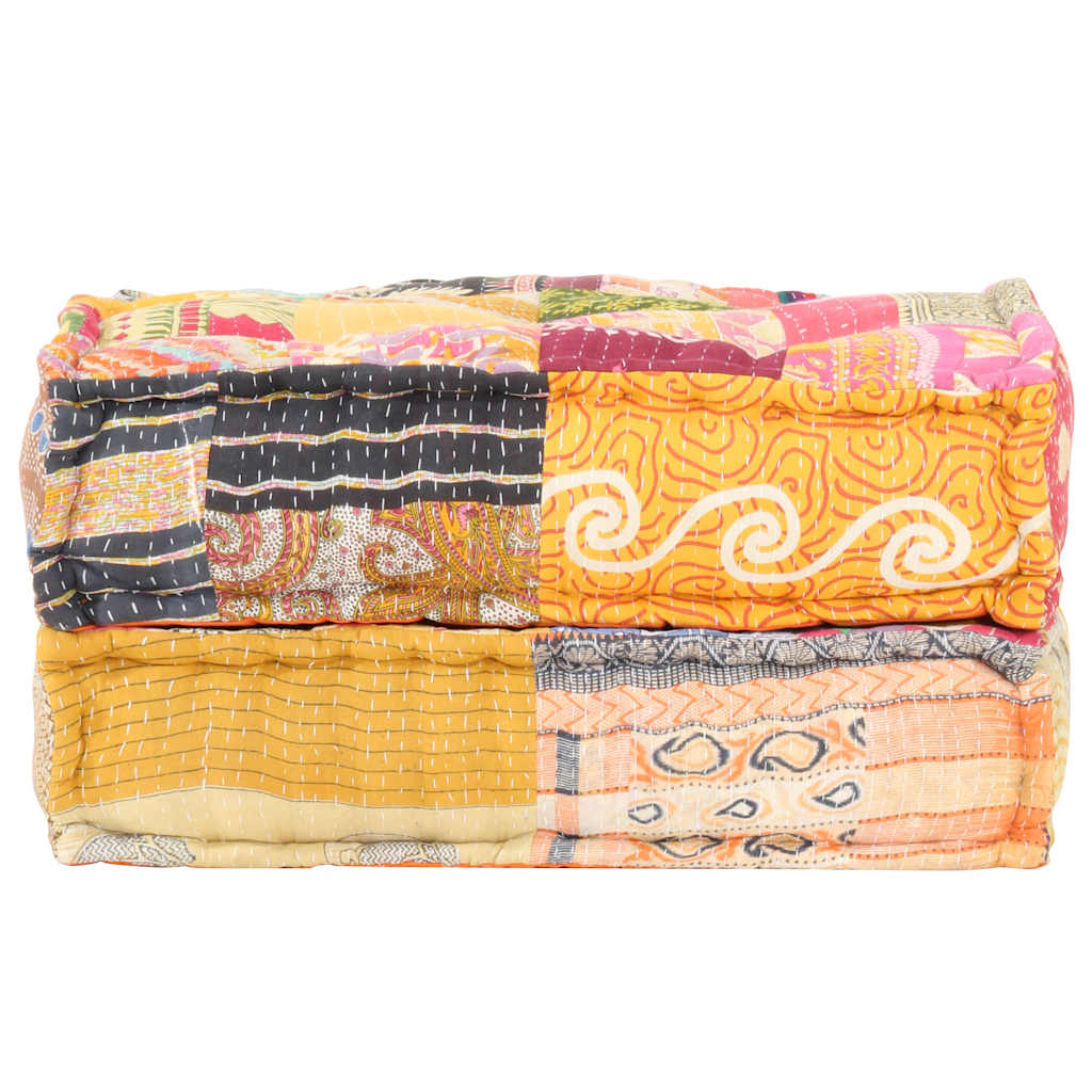 vidaXL Pouf 60x70x36 cm Patchwork Stoff