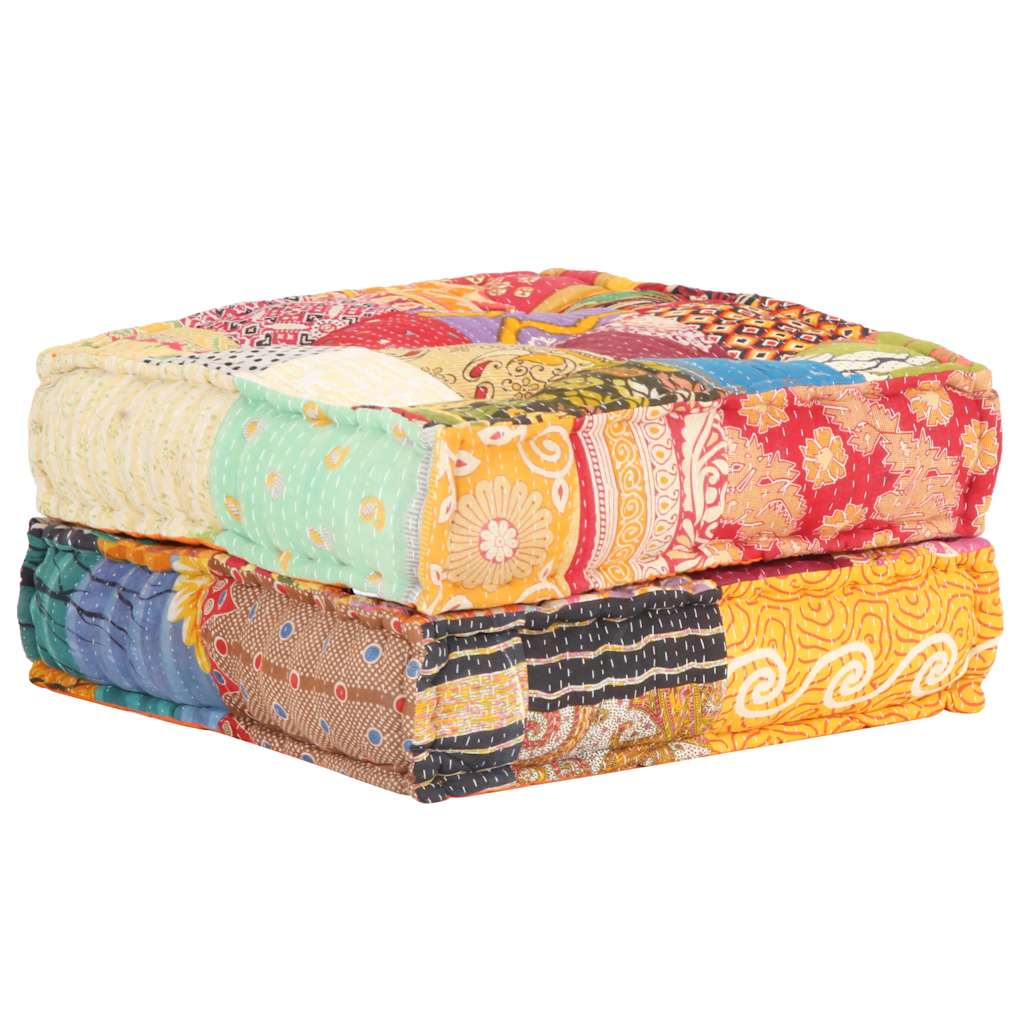 vidaXL Pouf 60x70x36 cm Patchwork Stoff