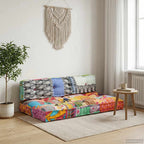 vidaXL Palettensofa-Auflage Mehrfarbig Stoff Patchwork