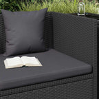 vidaXL Garten-Sofabett mit Kissen Poly Rattan Schwarz