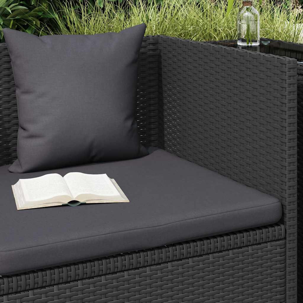 vidaXL Garten-Sofabett mit Kissen Poly Rattan Schwarz