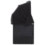 vidaXL Outdoor-Sofabett mit Dach Poly-Rattan Schwarz