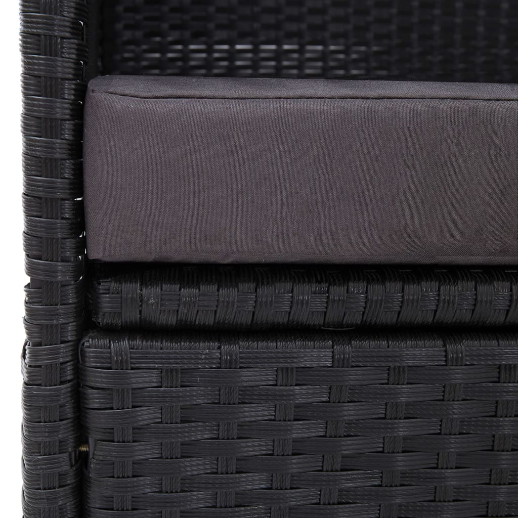 vidaXL Outdoor-Sofabett mit Dach Poly-Rattan Schwarz
