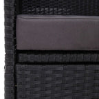 vidaXL Outdoor-Sofabett mit Dach Poly-Rattan Schwarz