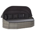 vidaXL Outdoor-Loungebett mit Dach Grau