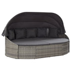 vidaXL Outdoor-Loungebett mit Dach Grau