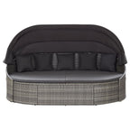 vidaXL Outdoor-Loungebett mit Dach Grau