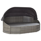 vidaXL Outdoor-Loungebett mit Dach Grau