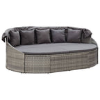 vidaXL Outdoor-Loungebett mit Dach Grau