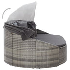 vidaXL Outdoor-Loungebett mit Dach Grau