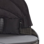 vidaXL Outdoor-Loungebett mit Dach Grau