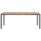 vidaXL Gartentisch Grau 190x90x75 cm Poly Rattan und Akazie Massivholz