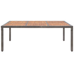 vidaXL Gartentisch Grau 200x150x74 cm Poly Rattan und Akazienholz