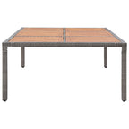vidaXL Gartentisch Grau 200x150x74 cm Poly Rattan und Akazienholz