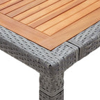 vidaXL Gartentisch Grau 200x150x74 cm Poly Rattan und Akazienholz