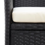 vidaXL 2-Sitzer-Gartenbank mit Teetisch 143 cm Poly Rattan Schwarz