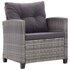 vidaXL 6-tlg. Garten-Sofagarnitur mit Auflagen Poly Rattan Dunkelgrau