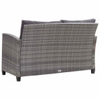 vidaXL 2-Sitzer-Gartensofa mit Kissen Grau 124 cm Poly Rattan