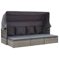 vidaXL Garten-Sonneninsel mit Dach Grautöne Poly Rattan