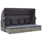 vidaXL Garten-Sonneninsel mit Dach Grautöne Poly Rattan