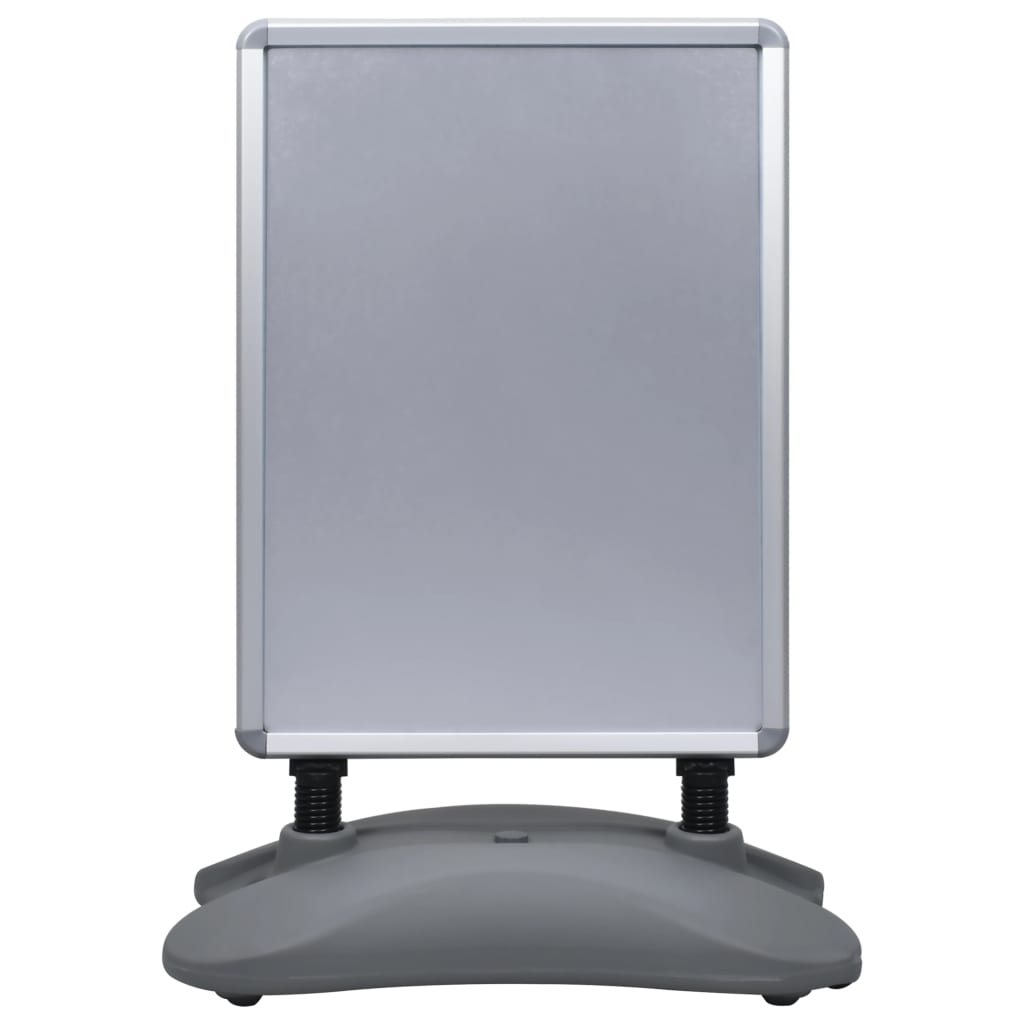 vidaXL A1-Plakatständer Wasserbefüllbar Grau Aluminiumlegierung