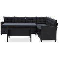 vidaXL Gartenmöbel-Sets Schwarz Poly-Rattan