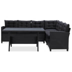 vidaXL Gartenmöbel-Sets Schwarz Poly-Rattan