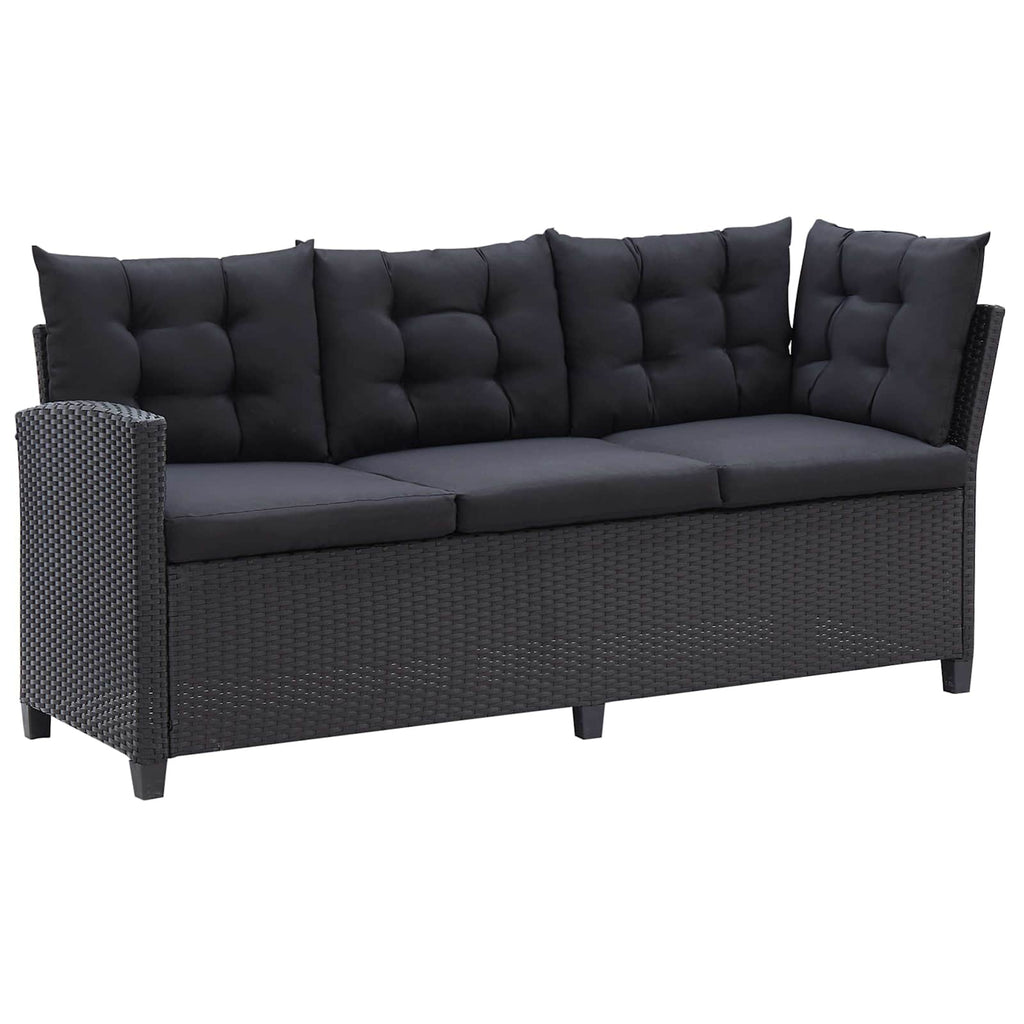 vidaXL Gartenmöbel-Sets Schwarz Poly-Rattan