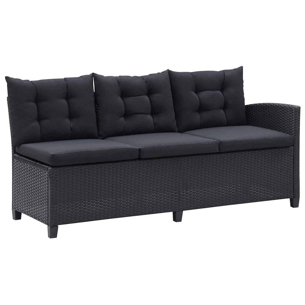 vidaXL Gartenmöbel-Sets Schwarz Poly-Rattan