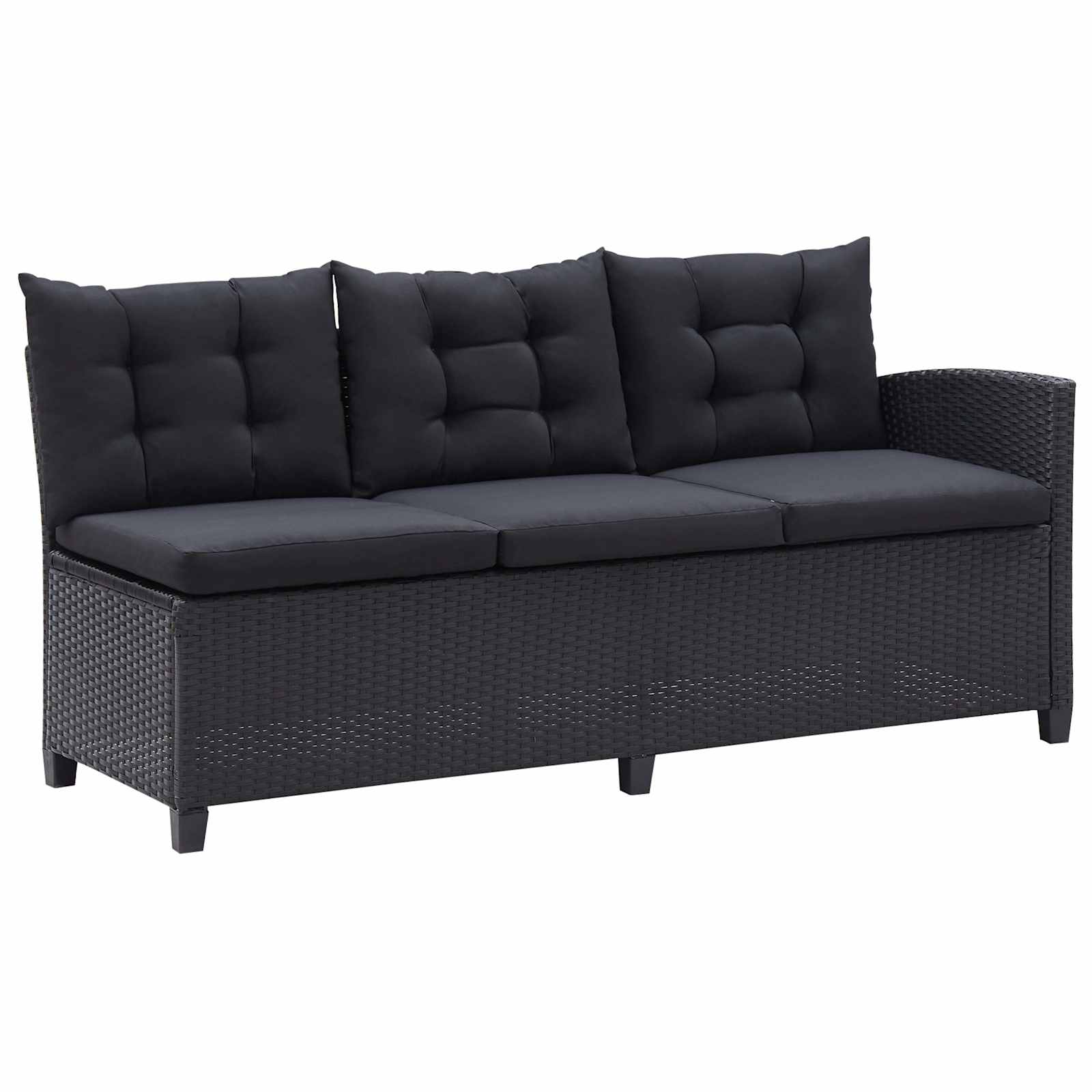 vidaXL Gartenmöbel-Sets Schwarz Poly-Rattan