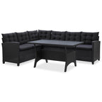 vidaXL Gartenmöbel-Sets Schwarz Poly-Rattan