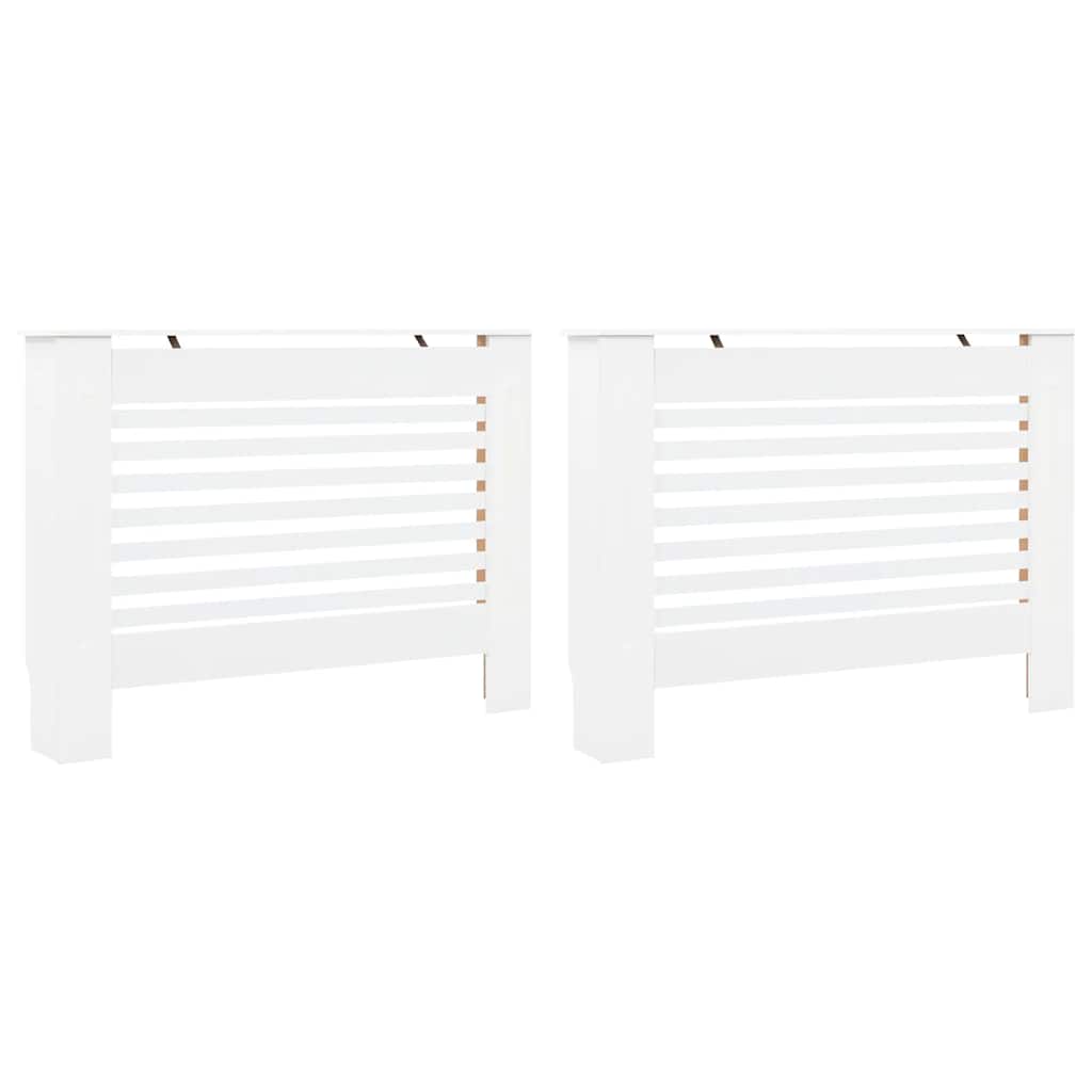 vidaXL Heizkörperverkleidungen 2 Stk. Weiß 112 x 19 x 81,5 cm MDF