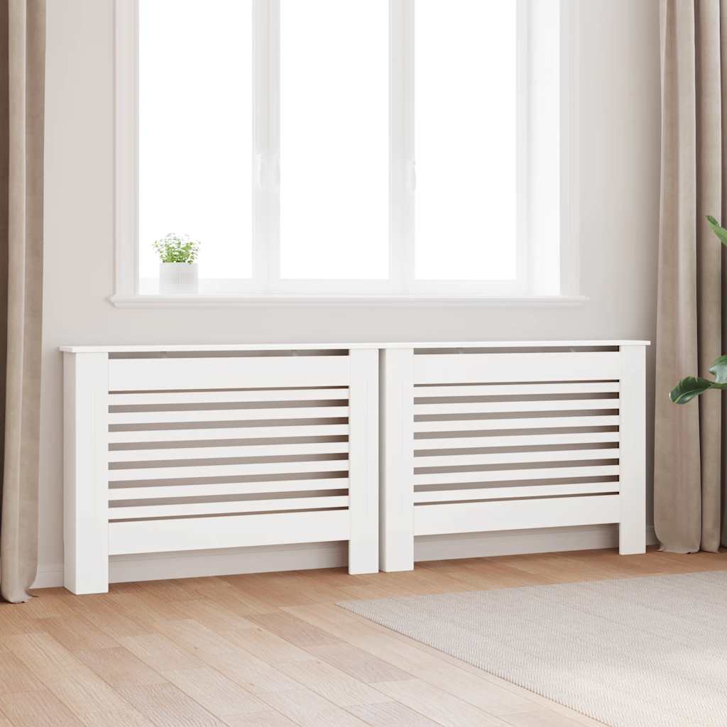 vidaXL Heizkörperverkleidungen 2 Stk. Weiß 112 x 19 x 81,5 cm MDF