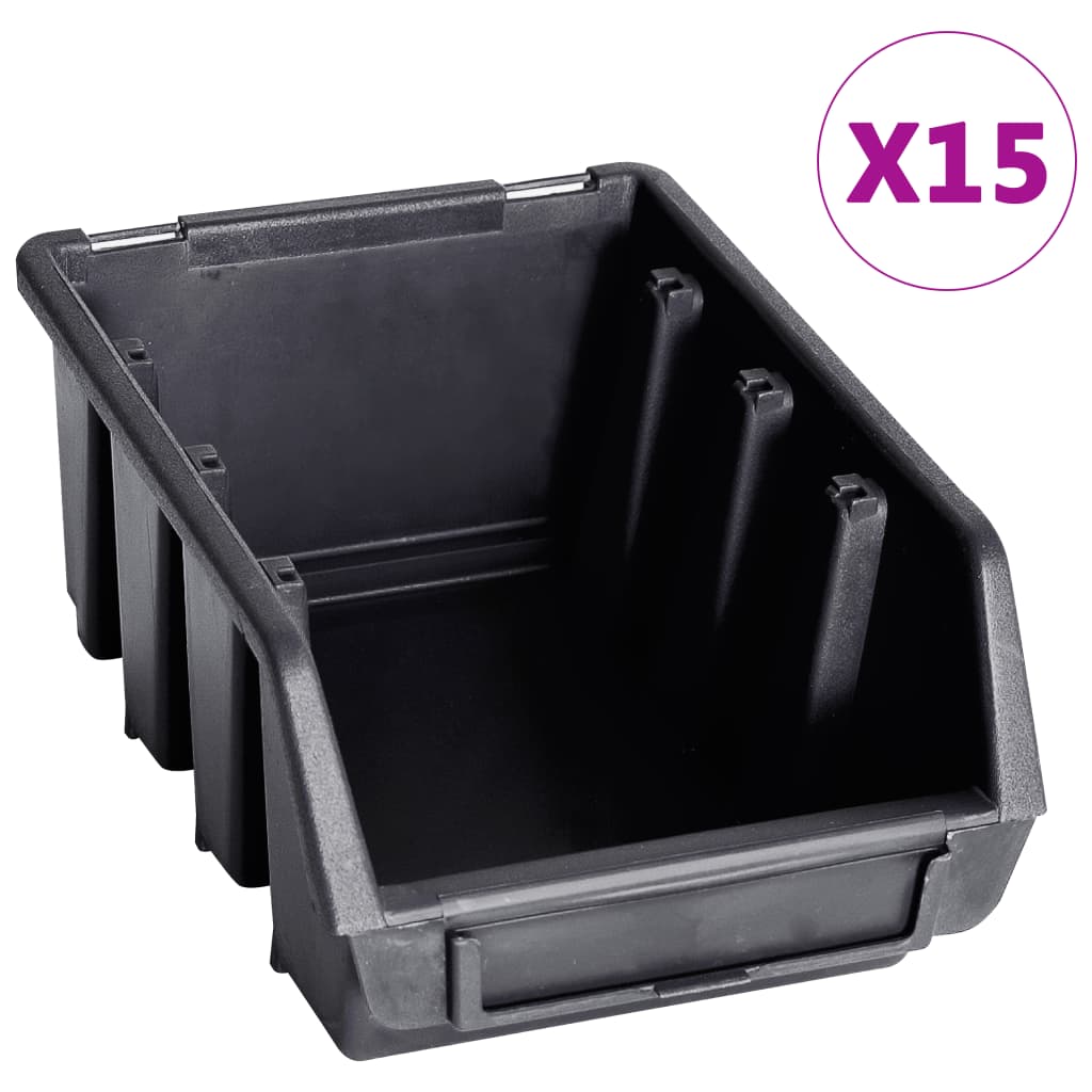 vidaXL 29-tlg. Sichtlagerkasten-Set mit Wandhalterung Rot und Schwarz