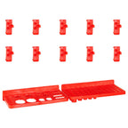 vidaXL 29-tlg. Sichtlagerkasten-Set mit Wandhalterung Rot und Schwarz