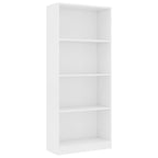 vidaXL Bücherregal 4 Fächer Weiß 60x24x142 cm Holzwerkstoff