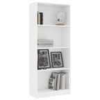 vidaXL Bücherregal 4 Fächer Weiß 60x24x142 cm Holzwerkstoff