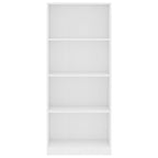 vidaXL Bücherregal 4 Fächer Weiß 60x24x142 cm Holzwerkstoff