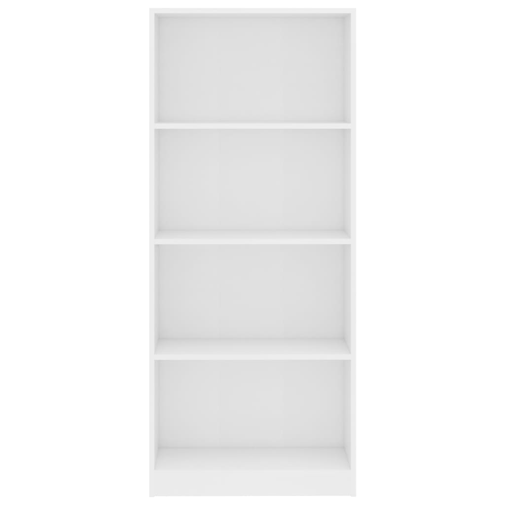 vidaXL Bücherregal 4 Fächer Weiß 60x24x142 cm Holzwerkstoff